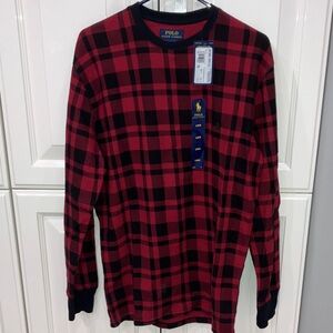 Polo by Ralph Lauren Men's Red and Black Checkered Long Sleeve Shirt